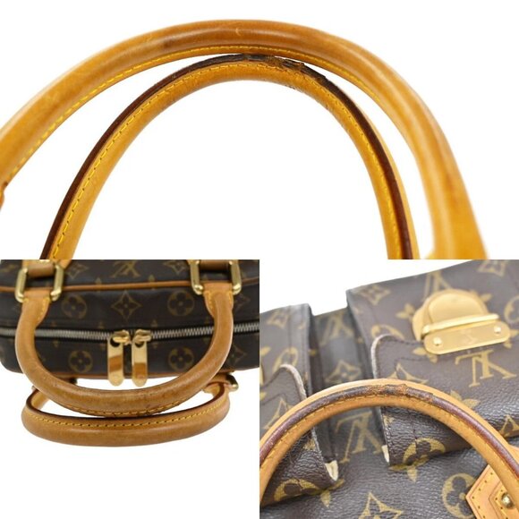 LOUIS VUITTON Manhattan PM Hand Bag Monogram Leather Brown Gold - Picture 9 of 16